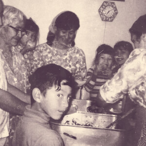 Galindo Family making Tamales kids eating tamales